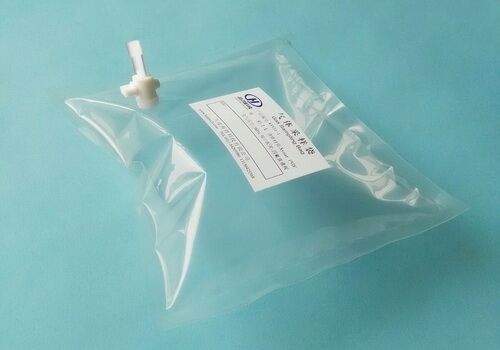 Porcelana Bolsas de muestreo de gas Kynar PVDF con válvula recta y de septo On/Off de PTFE para muestreo con jeringa KY N31_0.3L (bolsa de muestra de aire) proveedor