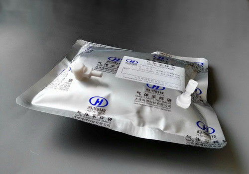 Bolsa de muestreo de gas de película multicapa de papel de aluminio con válvula de encendido/apagado PTFE de apertura lateral + accesorio DEV4-5_0.3L proveedor