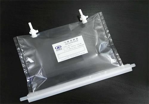 Bolsas de muestreo de aire/gas con doble válvula de PTFE para detección de residuos de COV sólidos TDL32C_2000L Bolsa de gas de película Dupont