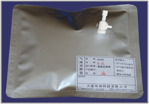 Bolsos de muestreo del gas de DEVEX con la válvula recta de PTFE con el septo del silicón para la jeringuilla que muestrea el bolso de la muestra de aire de DEV31_0.5L